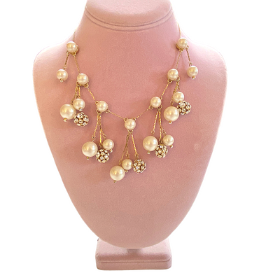 Kate Spade Pearl and Rhinestone Dangling Necklace by Vintage Meet Modern  - Vintage Meet Modern Vintage Jewelry - Chicago, Illinois - #oldhollywoodglamour #vintagemeetmodern #designervintage #jewelrybox #antiquejewelry #vintagejewelry