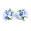 Vintage Blue Forget-Me-Knot Flower Earrings with Blue Rhinestones by Unsigned Beauty - Vintage Meet Modern Vintage Jewelry - Chicago, Illinois - #oldhollywoodglamour #vintagemeetmodern #designervintage #jewelrybox #antiquejewelry #vintagejewelry