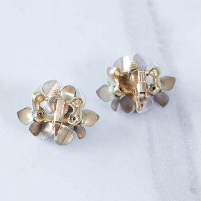Vintage Blue Forget-Me-Knot Flower Earrings with Blue Rhinestones by Unsigned Beauty - Vintage Meet Modern Vintage Jewelry - Chicago, Illinois - #oldhollywoodglamour #vintagemeetmodern #designervintage #jewelrybox #antiquejewelry #vintagejewelry