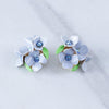 Vintage Blue Forget-Me-Knot Flower Earrings with Blue Rhinestones by Unsigned Beauty - Vintage Meet Modern Vintage Jewelry - Chicago, Illinois - #oldhollywoodglamour #vintagemeetmodern #designervintage #jewelrybox #antiquejewelry #vintagejewelry