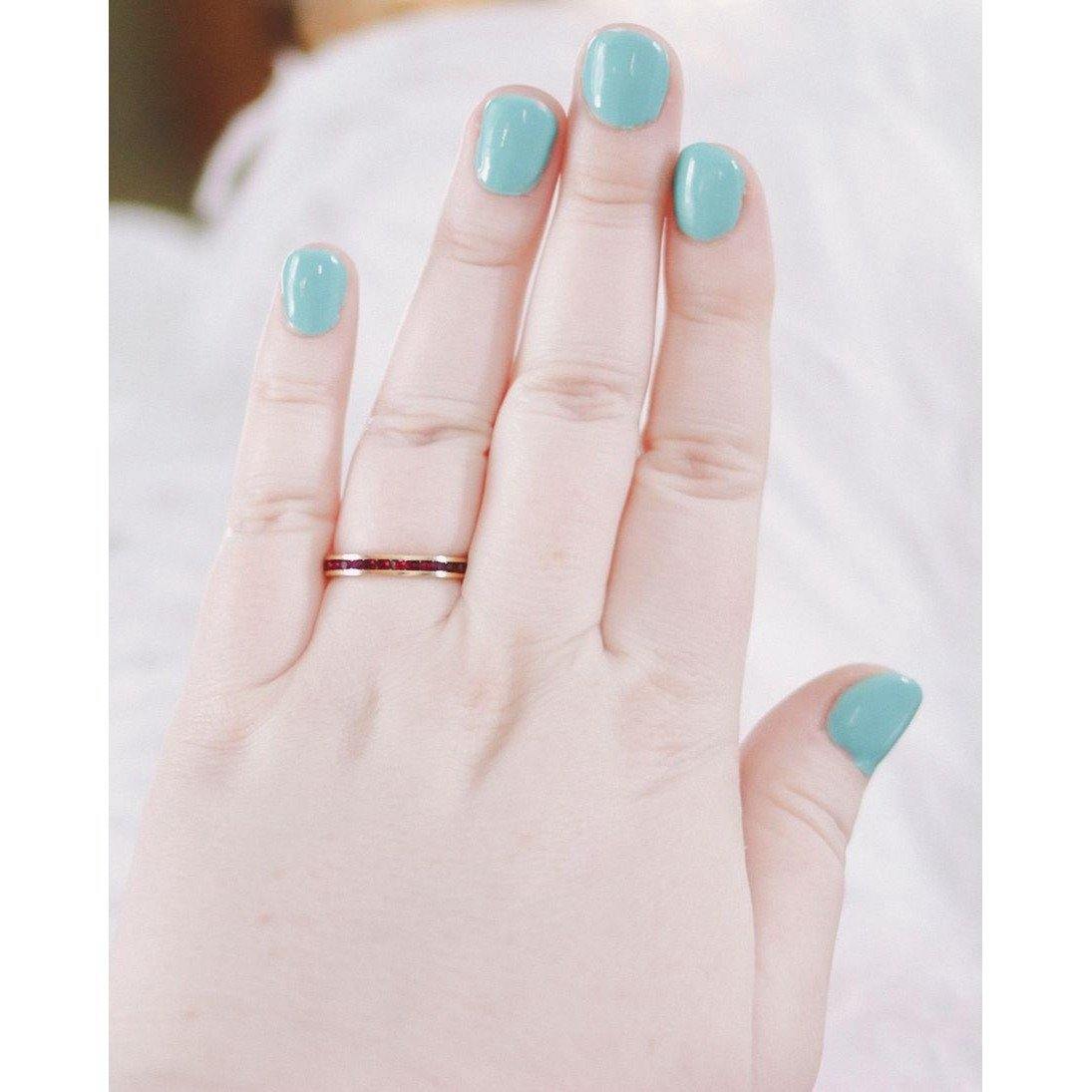 Vintage Ruby Cubic Zirconia Eternity Ring by Vintage Meet Modern - Vintage Meet Modern Vintage Jewelry - Chicago, Illinois - #oldhollywoodglamour #vintagemeetmodern #designervintage #jewelrybox #antiquejewelry #vintagejewelry