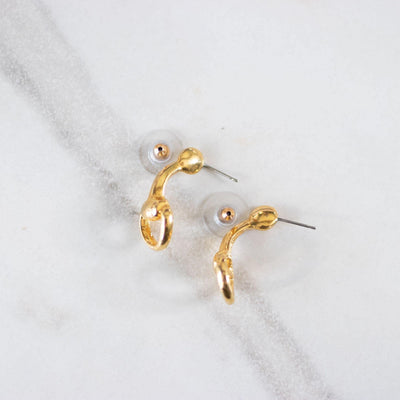 Vintage Horsebit French Link Pierced Earrings by Unsigned Beauty - Vintage Meet Modern Vintage Jewelry - Chicago, Illinois - #oldhollywoodglamour #vintagemeetmodern #designervintage #jewelrybox #antiquejewelry #vintagejewelry