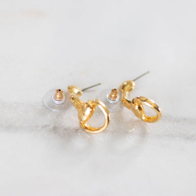 Vintage Horsebit French Link Pierced Earrings by Unsigned Beauty - Vintage Meet Modern Vintage Jewelry - Chicago, Illinois - #oldhollywoodglamour #vintagemeetmodern #designervintage #jewelrybox #antiquejewelry #vintagejewelry