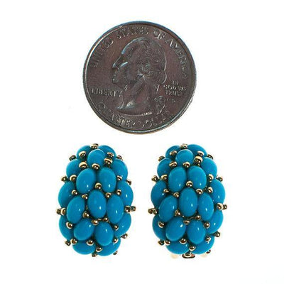Vintage Kenneth Jay Lane Turquoise Beaded Earrings, Clip On by Kenneth Jay Lane - Vintage Meet Modern Vintage Jewelry - Chicago, Illinois - #oldhollywoodglamour #vintagemeetmodern #designervintage #jewelrybox #antiquejewelry #vintagejewelry