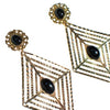 Vintage Large Gold and Black Geometric Diamond Shape Statement Earrings by 1970s - Vintage Meet Modern Vintage Jewelry - Chicago, Illinois - #oldhollywoodglamour #vintagemeetmodern #designervintage #jewelrybox #antiquejewelry #vintagejewelry