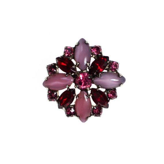 Vintage Pink and Red Rhinestone Scatter Pins, Brooches by 1960s - Vintage Meet Modern Vintage Jewelry - Chicago, Illinois - #oldhollywoodglamour #vintagemeetmodern #designervintage #jewelrybox #antiquejewelry #vintagejewelry