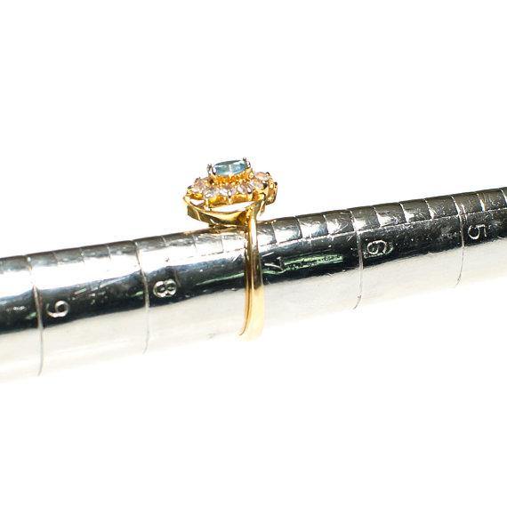Vintage Blue Topaz Crystal Statement Ring Princess Setting Marquise Cut Center Stone Gold Plated Ring Size 7.25 by 1980s - Vintage Meet Modern Vintage Jewelry - Chicago, Illinois - #oldhollywoodglamour #vintagemeetmodern #designervintage #jewelrybox #antiquejewelry #vintagejewelry