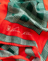 Anne Klein 100% Silk Scarf Red and Green Plaid Houndstooth by Anne Klein - Vintage Meet Modern Vintage Jewelry - Chicago, Illinois - #oldhollywoodglamour #vintagemeetmodern #designervintage #jewelrybox #antiquejewelry #vintagejewelry