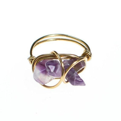 Vintage Artisan Amethyst Gold Wire Art Ring by 1990s - Vintage Meet Modern Vintage Jewelry - Chicago, Illinois - #oldhollywoodglamour #vintagemeetmodern #designervintage #jewelrybox #antiquejewelry #vintagejewelry