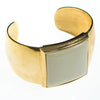 Vintage Avon Wide Gold Cuff Bracelet with Cream Ivory Lucite by Avon - Vintage Meet Modern Vintage Jewelry - Chicago, Illinois - #oldhollywoodglamour #vintagemeetmodern #designervintage #jewelrybox #antiquejewelry #vintagejewelry