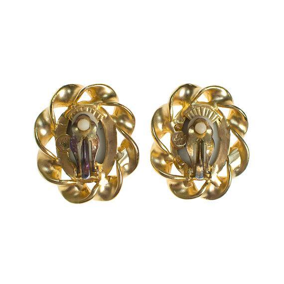 Vintage Karl Lagerfeld Black and Gold Statement Earrings by Karl Lagerfeld - Vintage Meet Modern Vintage Jewelry - Chicago, Illinois - #oldhollywoodglamour #vintagemeetmodern #designervintage #jewelrybox #antiquejewelry #vintagejewelry