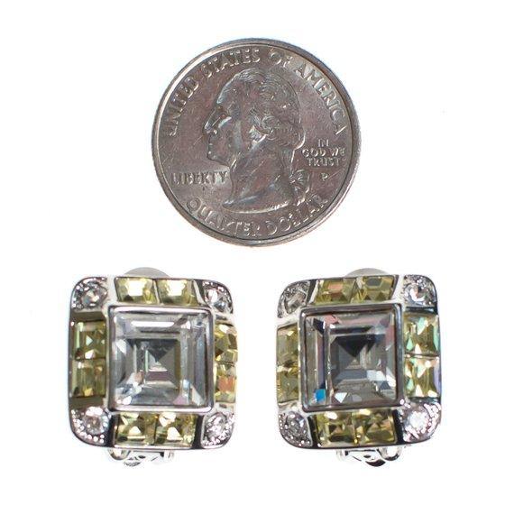 Vintage Joan Rivers Yellow Diamond and Diamante Statement Earrings by Joan Rivers - Vintage Meet Modern Vintage Jewelry - Chicago, Illinois - #oldhollywoodglamour #vintagemeetmodern #designervintage #jewelrybox #antiquejewelry #vintagejewelry