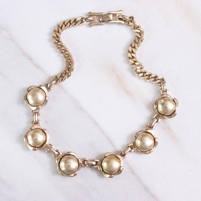 Vintage Barclay Champagne Coin Pearl Choker Necklace by Barclay - Vintage Meet Modern Vintage Jewelry - Chicago, Illinois - #oldhollywoodglamour #vintagemeetmodern #designervintage #jewelrybox #antiquejewelry #vintagejewelry