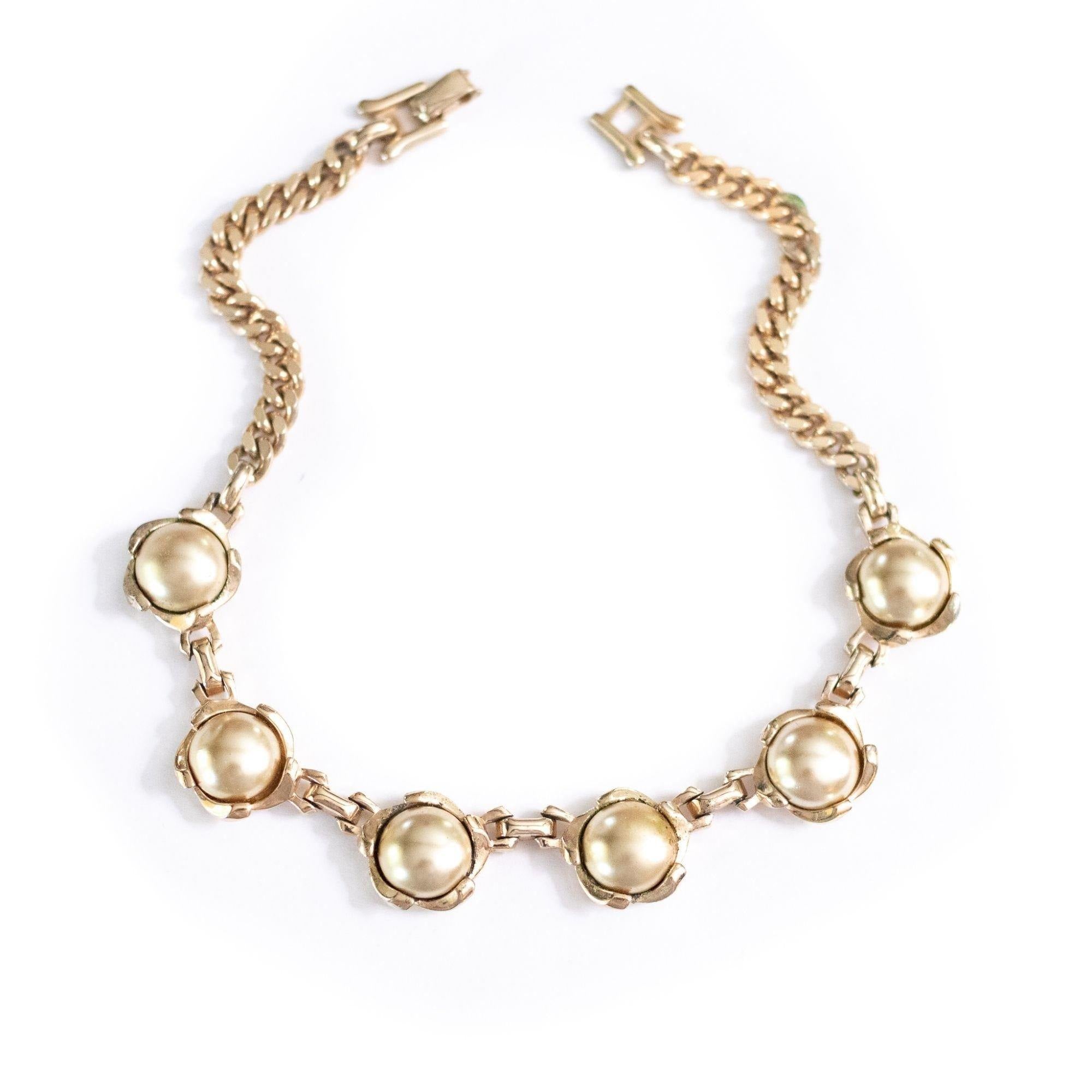 Vintage Barclay Champagne Coin Pearl Choker Necklace by Barclay - Vintage Meet Modern Vintage Jewelry - Chicago, Illinois - #oldhollywoodglamour #vintagemeetmodern #designervintage #jewelrybox #antiquejewelry #vintagejewelry