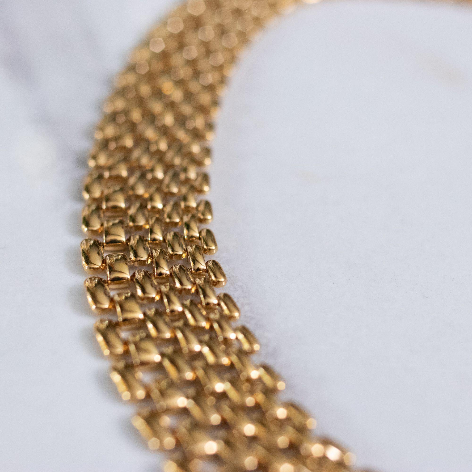 Vintage Napier Wide Gold Flat Link Chain Necklace by Napier - Vintage Meet Modern Vintage Jewelry - Chicago, Illinois - #oldhollywoodglamour #vintagemeetmodern #designervintage #jewelrybox #antiquejewelry #vintagejewelry