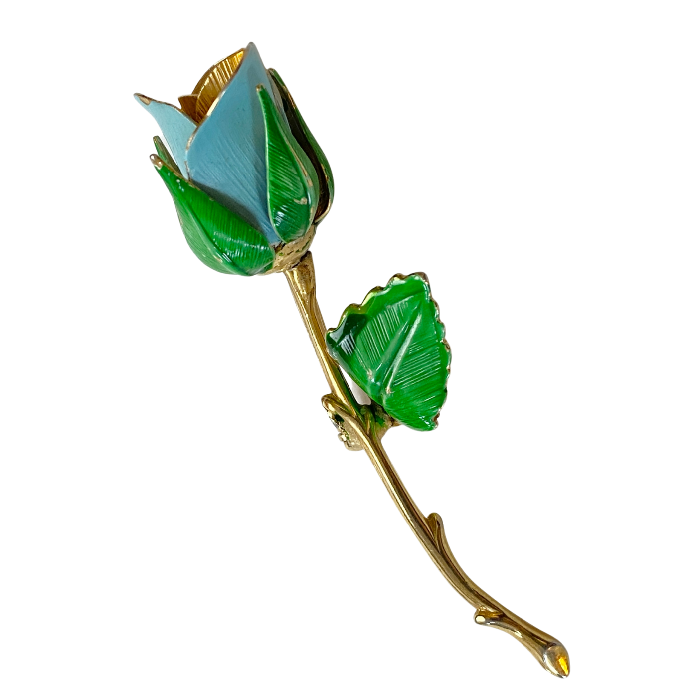 Vintage Blue Rose Brooch by Vintage Meet Modern - Vintage Meet Modern Vintage Jewelry - Chicago, Illinois - #oldhollywoodglamour #vintagemeetmodern #designervintage #jewelrybox #antiquejewelry #vintagejewelry