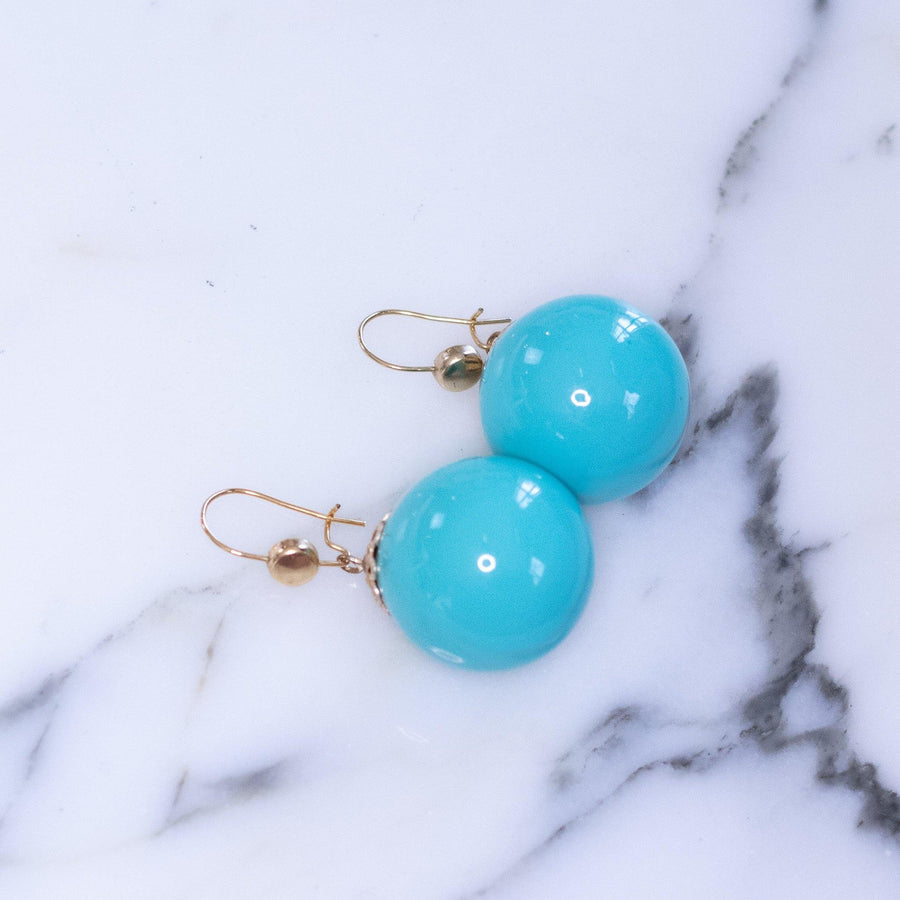 Vintage Turquoise Bubble Bead Dangling Statement Earrings by Unsigned Beauty - Vintage Meet Modern Vintage Jewelry - Chicago, Illinois - #oldhollywoodglamour #vintagemeetmodern #designervintage #jewelrybox #antiquejewelry #vintagejewelry