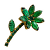 Vintage Green Rhinestone Flower Brooch by Vintage Meet Modern  - Vintage Meet Modern Vintage Jewelry - Chicago, Illinois - #oldhollywoodglamour #vintagemeetmodern #designervintage #jewelrybox #antiquejewelry #vintagejewelry