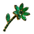 Vintage Green Rhinestone Flower Brooch