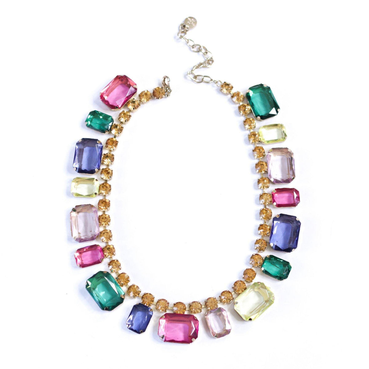 Vintage RJ Graziano Colorful Crystal Statement Necklace