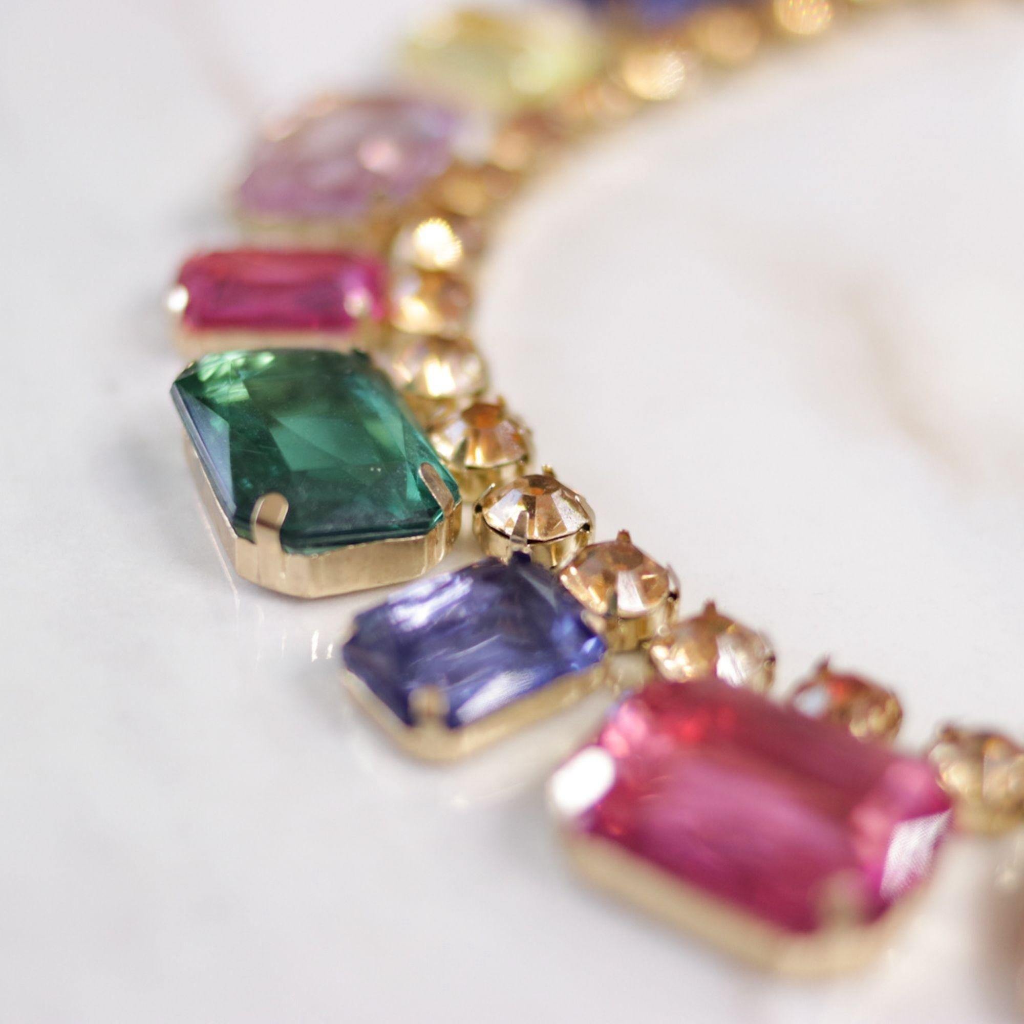 Vintage RJ Graziano Colorful Crystal Statement Necklace by RJ Graziano - Vintage Meet Modern Vintage Jewelry - Chicago, Illinois - #oldhollywoodglamour #vintagemeetmodern #designervintage #jewelrybox #antiquejewelry #vintagejewelry