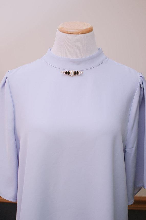 Vintage Pearl Crystal and Jet Bar Pin Brooch by 1980s - Vintage Meet Modern Vintage Jewelry - Chicago, Illinois - #oldhollywoodglamour #vintagemeetmodern #designervintage #jewelrybox #antiquejewelry #vintagejewelry