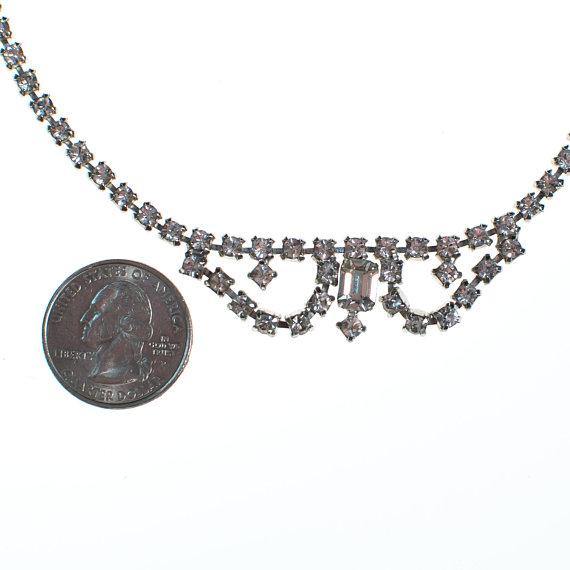 Vintage Rhinestone Bib Necklace by 1950s - Vintage Meet Modern Vintage Jewelry - Chicago, Illinois - #oldhollywoodglamour #vintagemeetmodern #designervintage #jewelrybox #antiquejewelry #vintagejewelry