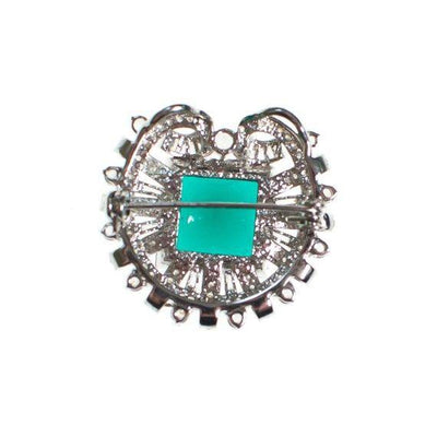 Vintage Art Deco Diamante and Emerald Crystal Brooch Pendant by Art Deco - Vintage Meet Modern Vintage Jewelry - Chicago, Illinois - #oldhollywoodglamour #vintagemeetmodern #designervintage #jewelrybox #antiquejewelry #vintagejewelry