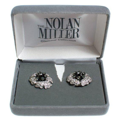 Vintage Nolan Miller Black Diamond and Diamante Crystal Camelia Statement Earrings, Clip On by Nolan Miller - Vintage Meet Modern Vintage Jewelry - Chicago, Illinois - #oldhollywoodglamour #vintagemeetmodern #designervintage #jewelrybox #antiquejewelry #vintagejewelry