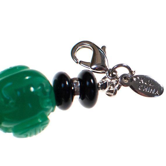 Vintage Kenneth Jay Lane Carved Jade Bead, Black Onyx Bead and Rhinestone Necklace by Kenneth Jay Lane - Vintage Meet Modern Vintage Jewelry - Chicago, Illinois - #oldhollywoodglamour #vintagemeetmodern #designervintage #jewelrybox #antiquejewelry #vintagejewelry