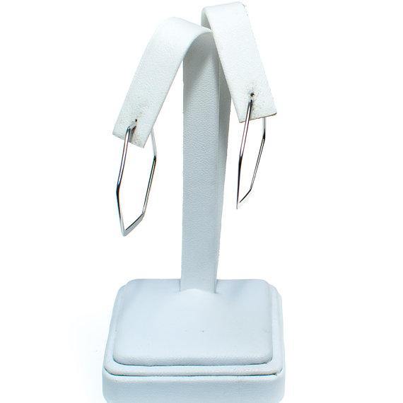 Vintage Silver Hexagon Hoop Earrings by 1970s - Vintage Meet Modern Vintage Jewelry - Chicago, Illinois - #oldhollywoodglamour #vintagemeetmodern #designervintage #jewelrybox #antiquejewelry #vintagejewelry