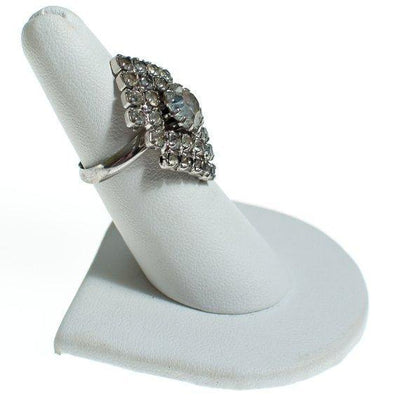 Vintage Art Deco Diamante Rhinestone Statement Ring, Adjustable by Art Deco - Vintage Meet Modern Vintage Jewelry - Chicago, Illinois - #oldhollywoodglamour #vintagemeetmodern #designervintage #jewelrybox #antiquejewelry #vintagejewelry