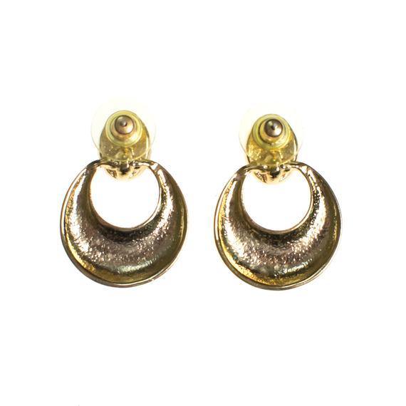 Vintage Hematite & Gold Doornocker Statement Earrings New Old Stock Pierced Earrings by 1970s - Vintage Meet Modern Vintage Jewelry - Chicago, Illinois - #oldhollywoodglamour #vintagemeetmodern #designervintage #jewelrybox #antiquejewelry #vintagejewelry