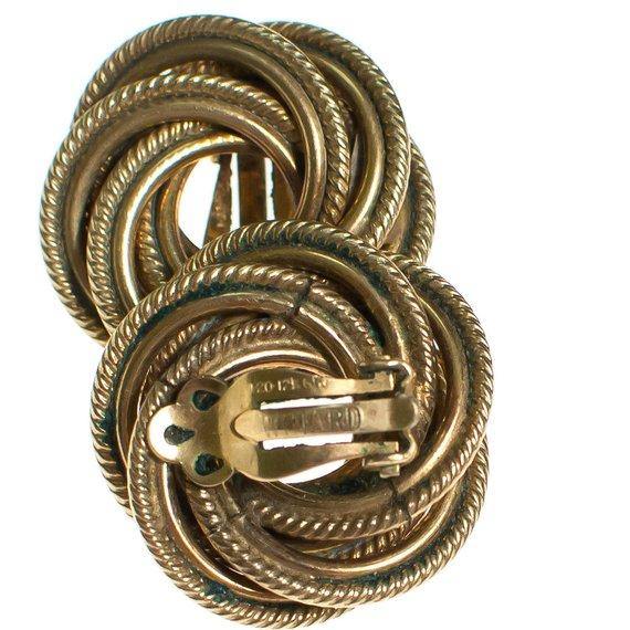 Vintage Brushed Gold Winnard Knot Style Earrings by 1960s - Vintage Meet Modern Vintage Jewelry - Chicago, Illinois - #oldhollywoodglamour #vintagemeetmodern #designervintage #jewelrybox #antiquejewelry #vintagejewelry