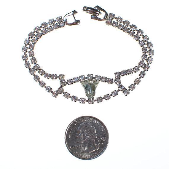 Vintage Art Deco Rhinestone Diamond Look Bracelet by Art Deco - Vintage Meet Modern Vintage Jewelry - Chicago, Illinois - #oldhollywoodglamour #vintagemeetmodern #designervintage #jewelrybox #antiquejewelry #vintagejewelry