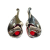 Vintage 1940s Crown Trifari Ruby Crystal Cabochon Silver Earrings by 1940s - Vintage Meet Modern Vintage Jewelry - Chicago, Illinois - #oldhollywoodglamour #vintagemeetmodern #designervintage #jewelrybox #antiquejewelry #vintagejewelry