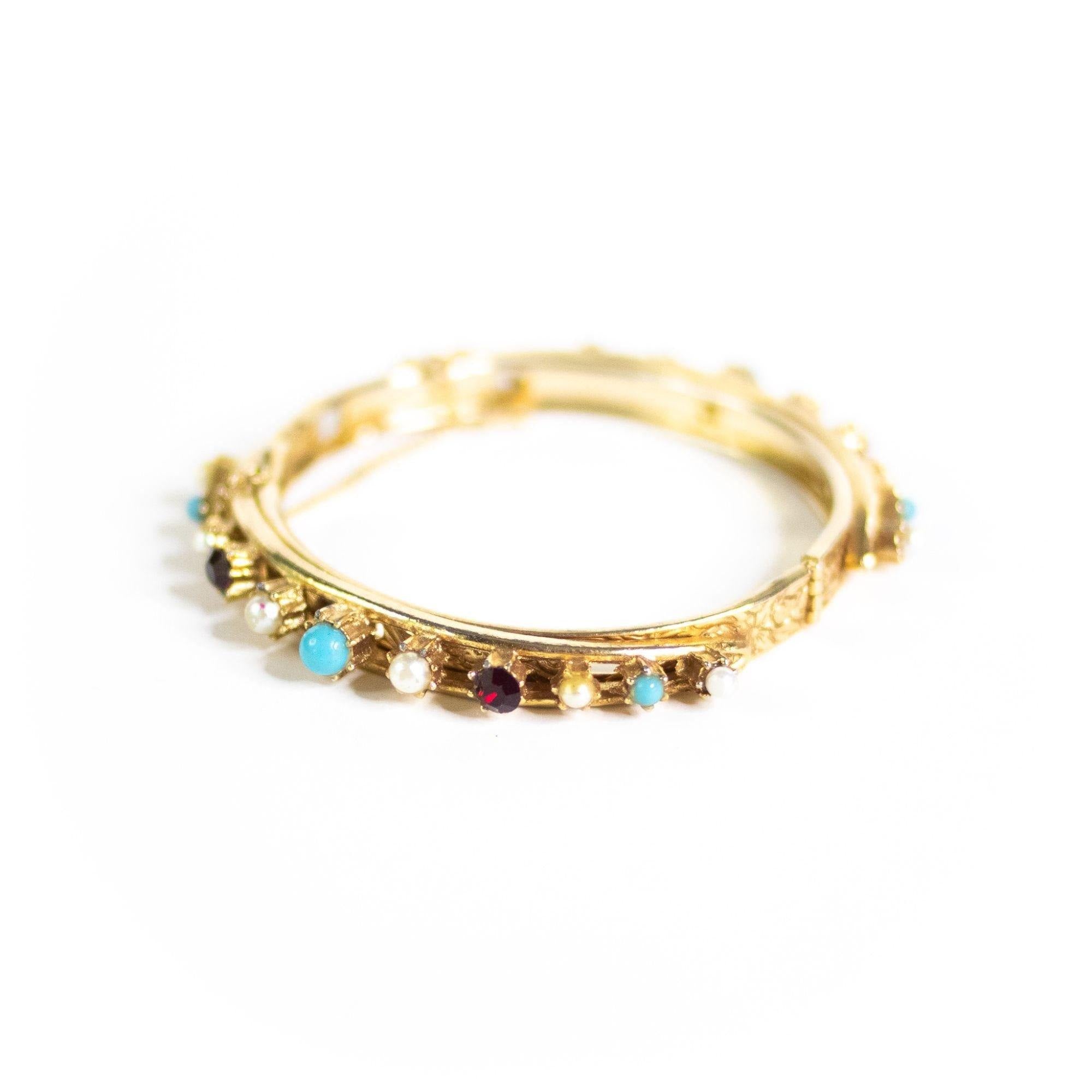 Vintage Victorian Revival Beaded Bangle Bracelet by Unsigned Beauty - Vintage Meet Modern Vintage Jewelry - Chicago, Illinois - #oldhollywoodglamour #vintagemeetmodern #designervintage #jewelrybox #antiquejewelry #vintagejewelry