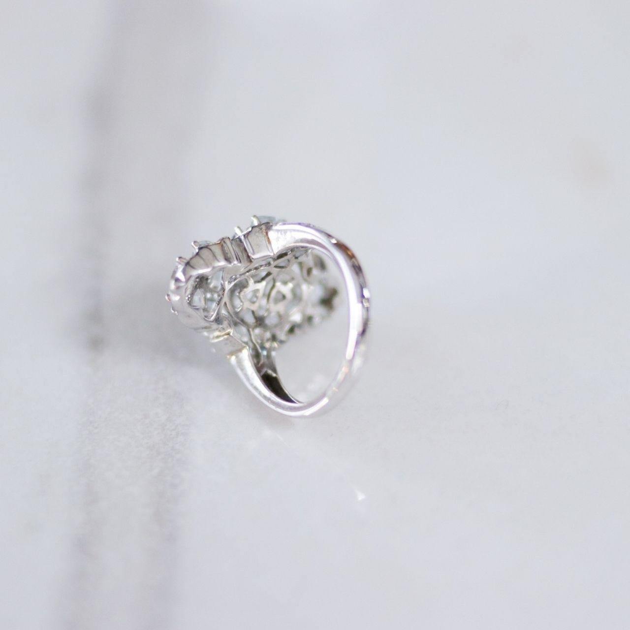 Vintage White Tourmaline Trillion Cut Statement Ring by Unsigned Beauty - Vintage Meet Modern Vintage Jewelry - Chicago, Illinois - #oldhollywoodglamour #vintagemeetmodern #designervintage #jewelrybox #antiquejewelry #vintagejewelry