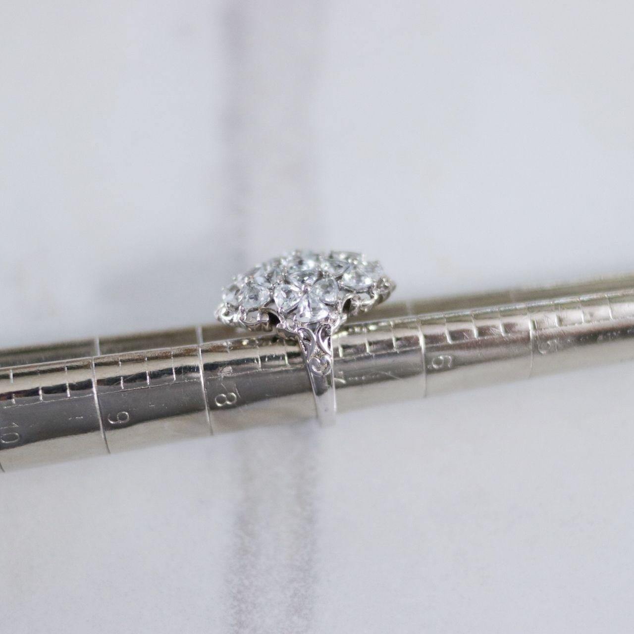 Vintage White Tourmaline Trillion Cut Statement Ring by Unsigned Beauty - Vintage Meet Modern Vintage Jewelry - Chicago, Illinois - #oldhollywoodglamour #vintagemeetmodern #designervintage #jewelrybox #antiquejewelry #vintagejewelry