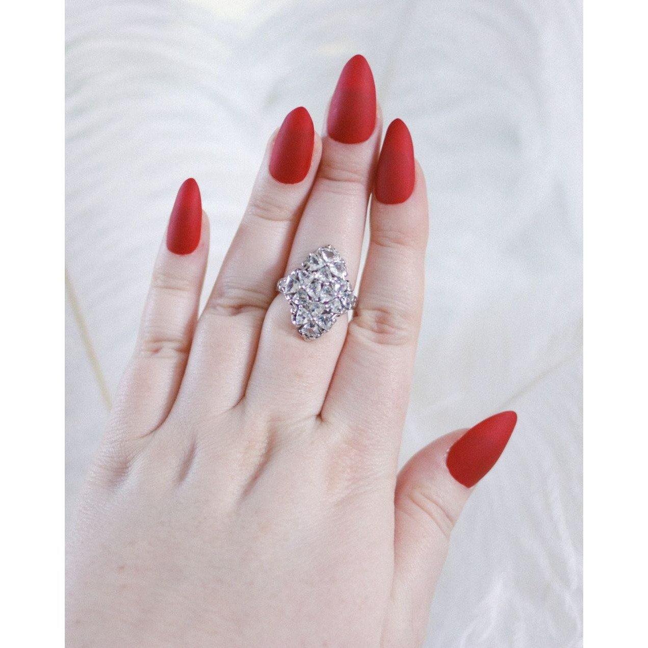 Vintage White Tourmaline Trillion Cut Statement Ring by Unsigned Beauty - Vintage Meet Modern Vintage Jewelry - Chicago, Illinois - #oldhollywoodglamour #vintagemeetmodern #designervintage #jewelrybox #antiquejewelry #vintagejewelry