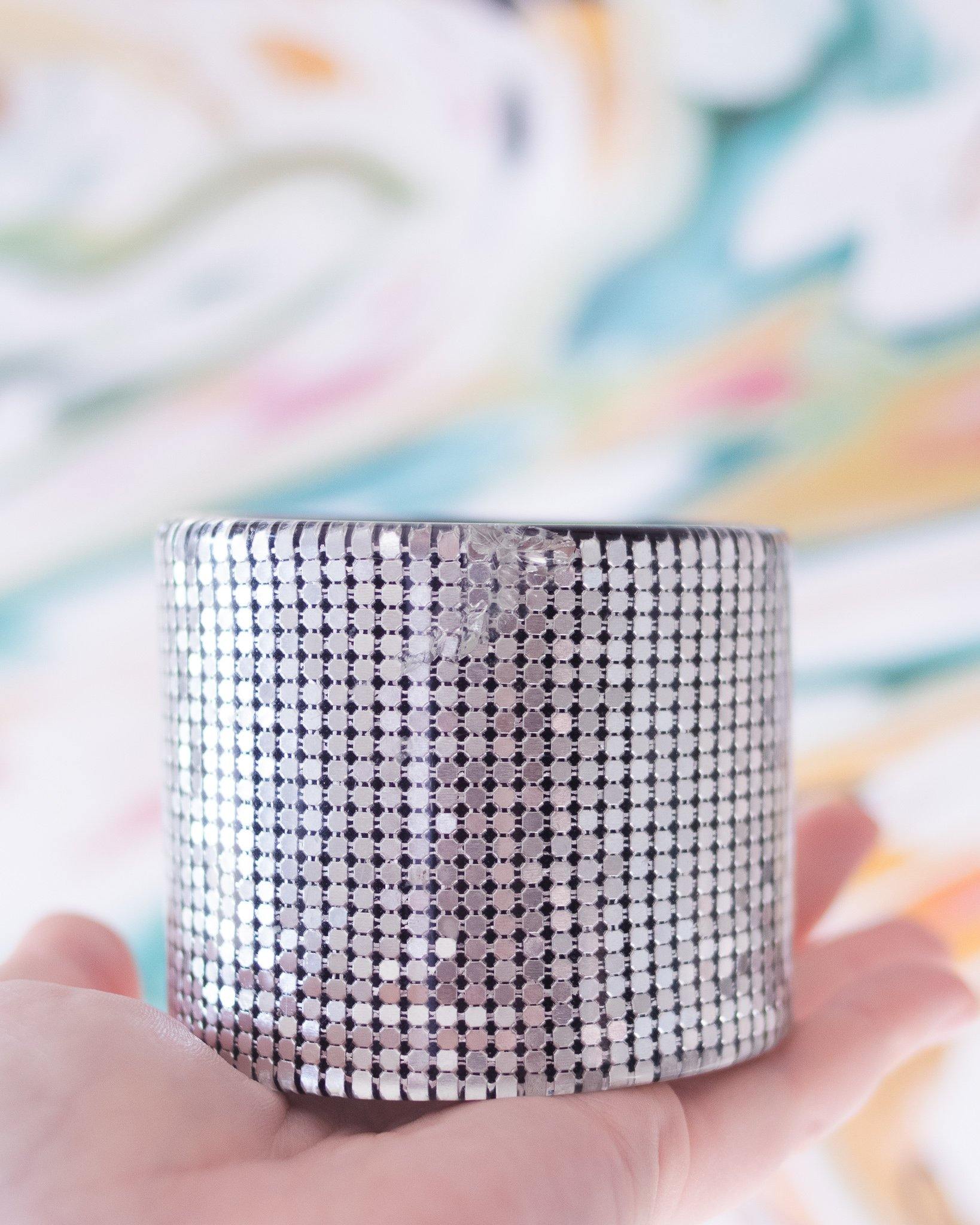 Vintage Retro Clear Lucite Silver Mesh Wide Bangle Bracelet by Unsigned - Vintage Meet Modern Vintage Jewelry - Chicago, Illinois - #oldhollywoodglamour #vintagemeetmodern #designervintage #jewelrybox #antiquejewelry #vintagejewelry