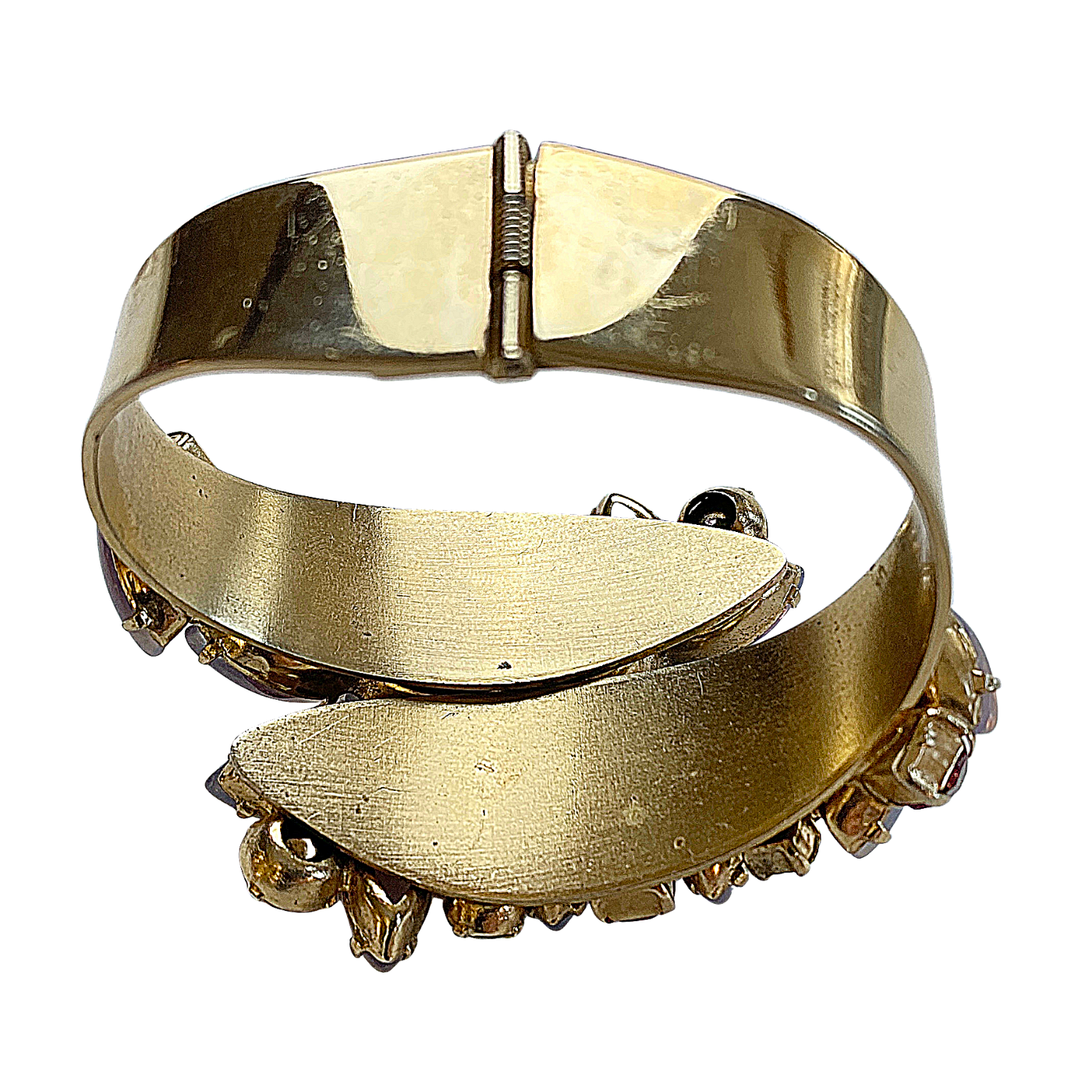 Lavender, Pink, and Green Sabrina Navette Rhinestone Clamper Bracelet by Vintage Meet Modern - Vintage Meet Modern Vintage Jewelry - Chicago, Illinois - #oldhollywoodglamour #vintagemeetmodern #designervintage #jewelrybox #antiquejewelry #vintagejewelry