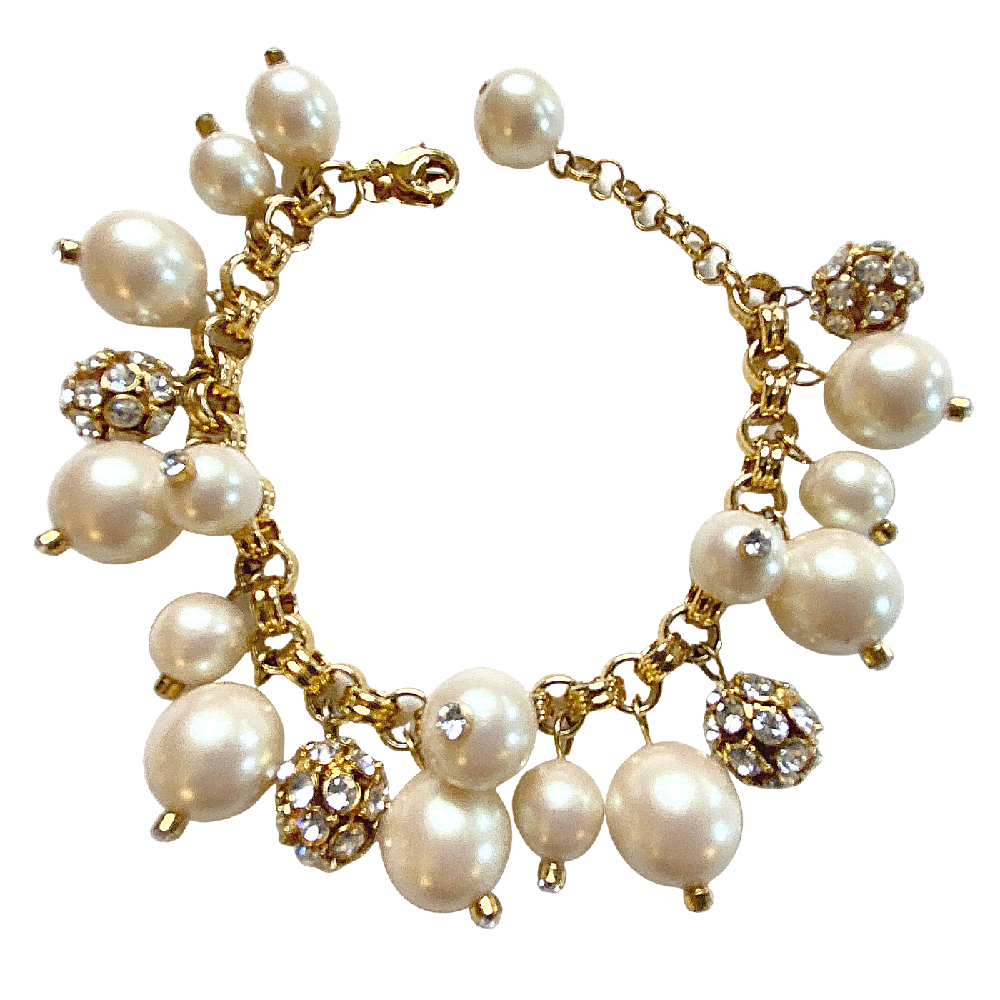 Kate Spade Pearl and Rhinestone Cha Cha Bracelet by Vintage Meet Modern - Vintage Meet Modern Vintage Jewelry - Chicago, Illinois - #oldhollywoodglamour #vintagemeetmodern #designervintage #jewelrybox #antiquejewelry #vintagejewelry