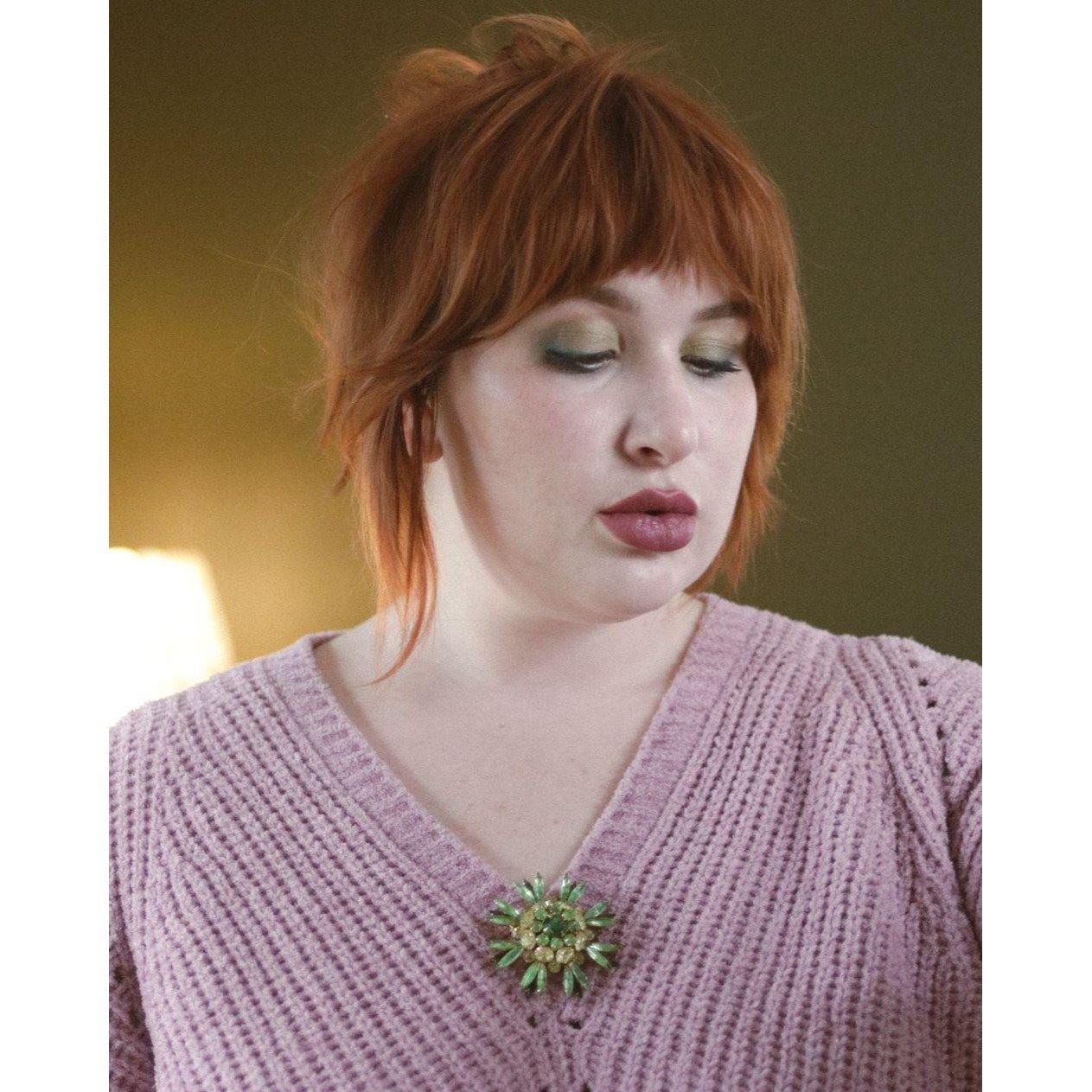 Vintage Light and Dark Green Rhinestone Navette Rhinestone Brooch by Unsigned Beauty - Vintage Meet Modern Vintage Jewelry - Chicago, Illinois - #oldhollywoodglamour #vintagemeetmodern #designervintage #jewelrybox #antiquejewelry #vintagejewelry