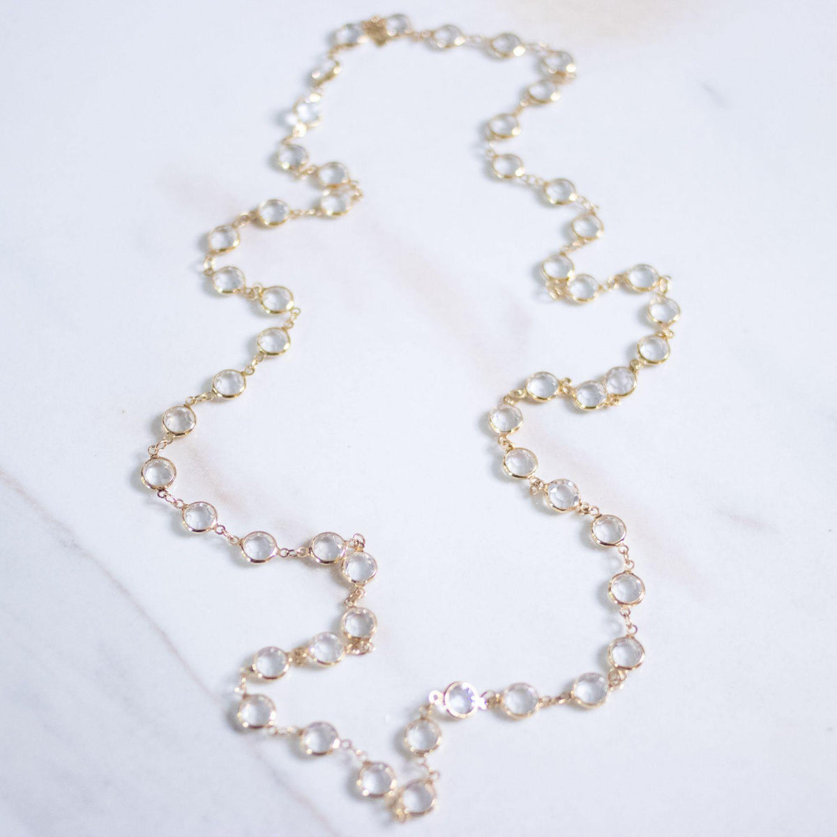 Vintage Swarovski Bezel Set Crystal Necklace