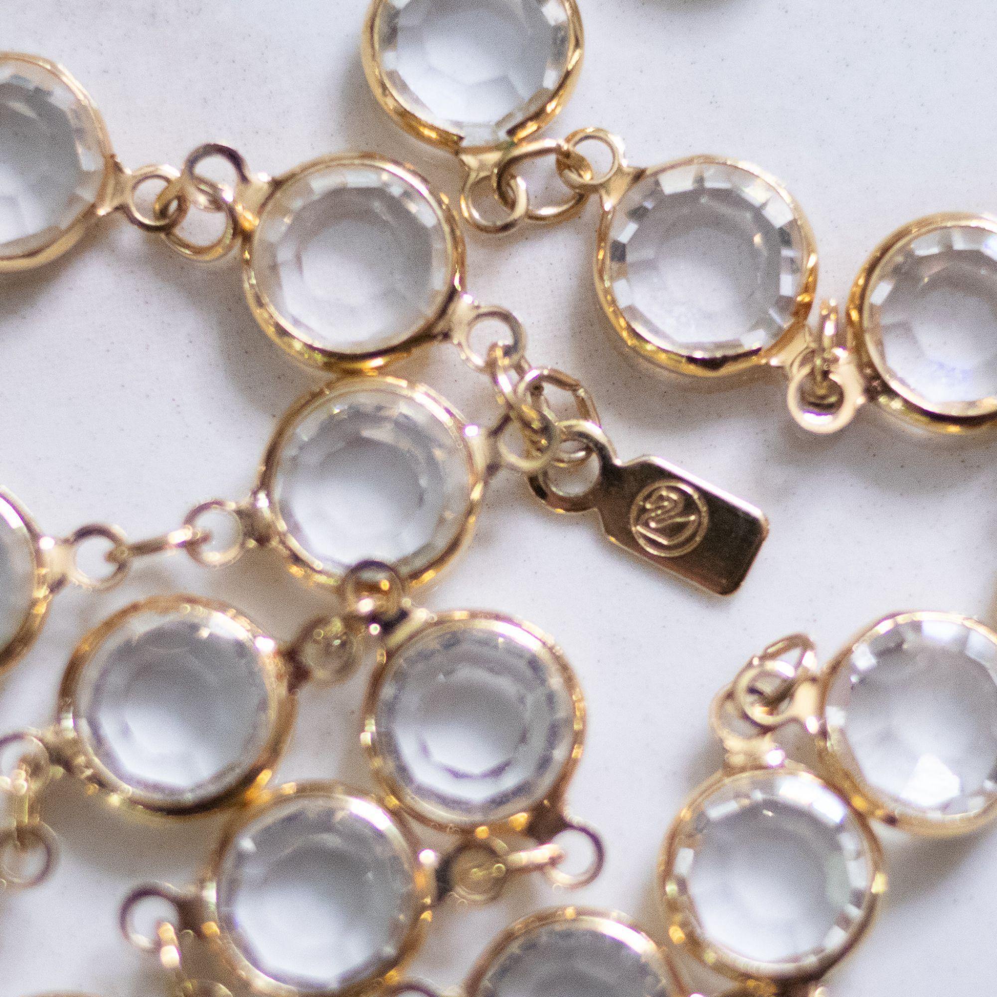 Vintage Swarovski Bezel Set Crystal Necklace by Swarovski - Vintage Meet Modern Vintage Jewelry - Chicago, Illinois - #oldhollywoodglamour #vintagemeetmodern #designervintage #jewelrybox #antiquejewelry #vintagejewelry