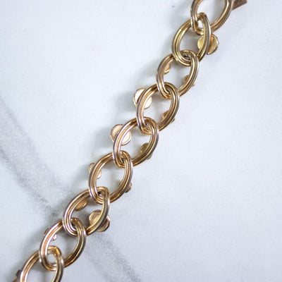 Vintage Marino Chunky Gold Link Bracelet with Colorful Cabochons by Marino - Vintage Meet Modern Vintage Jewelry - Chicago, Illinois - #oldhollywoodglamour #vintagemeetmodern #designervintage #jewelrybox #antiquejewelry #vintagejewelry