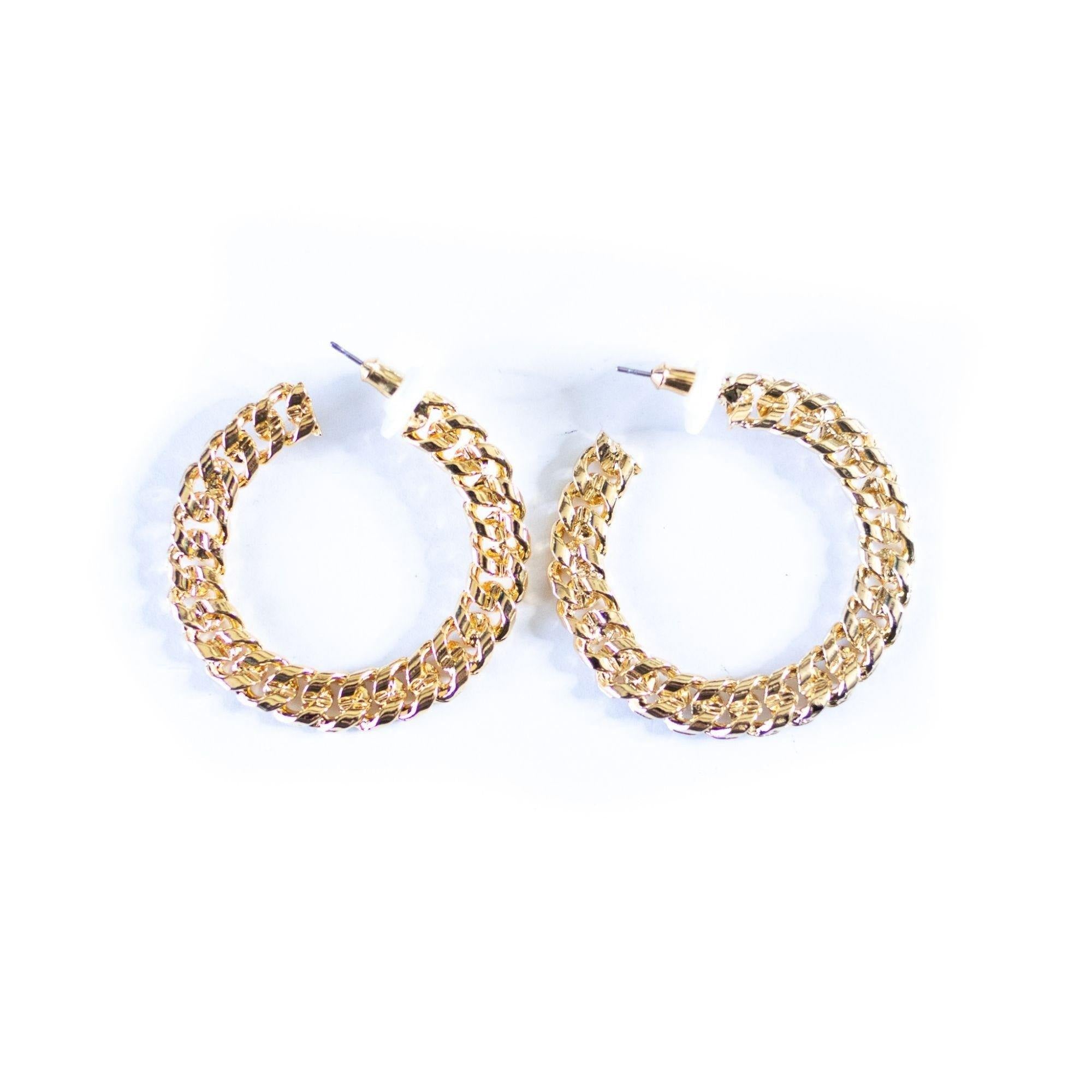 Classic Gold Braided Gold Link Hoop Earrings by Vintage Meet Modern - Vintage Meet Modern Vintage Jewelry - Chicago, Illinois - #oldhollywoodglamour #vintagemeetmodern #designervintage #jewelrybox #antiquejewelry #vintagejewelry