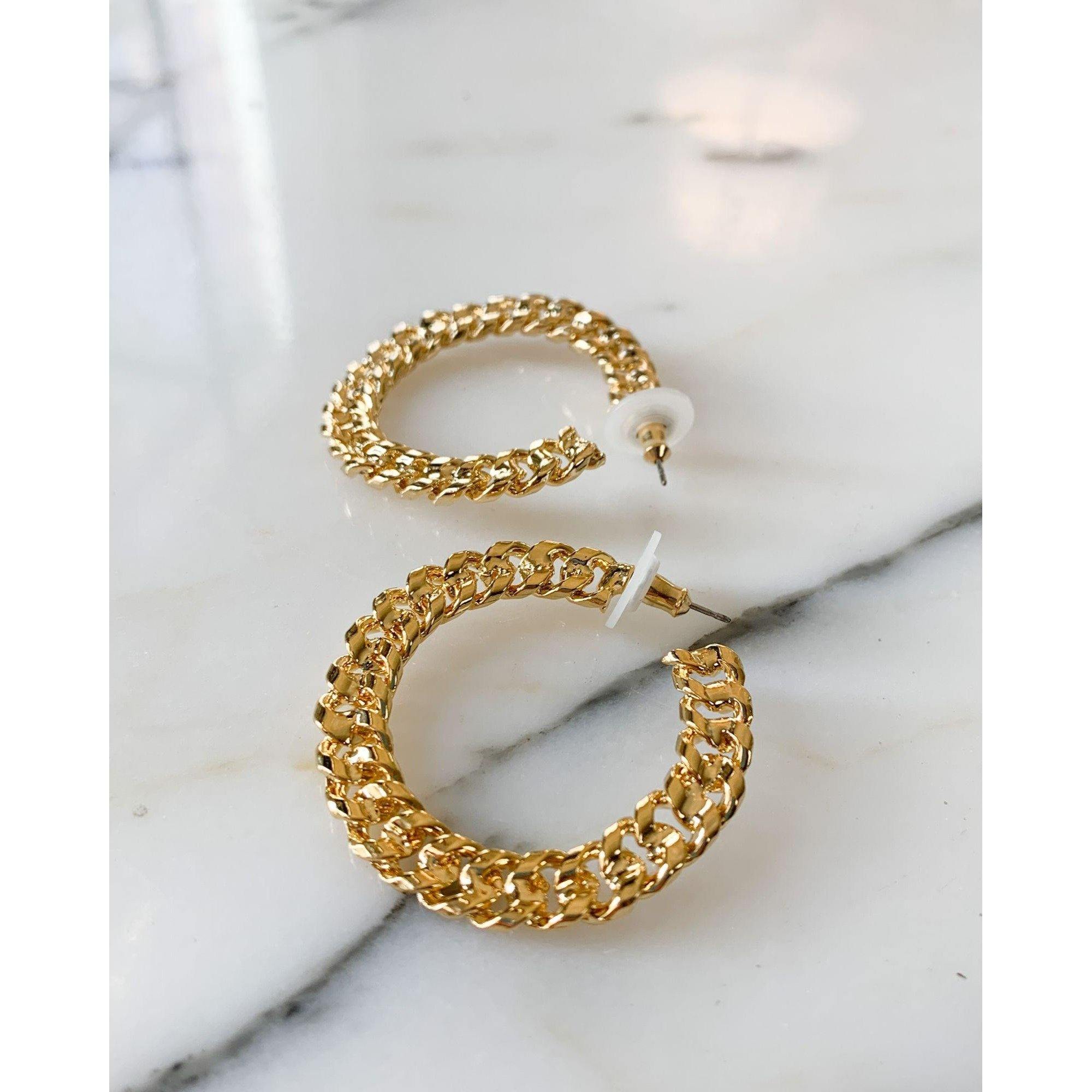 Classic Gold Braided Gold Link Hoop Earrings by Vintage Meet Modern - Vintage Meet Modern Vintage Jewelry - Chicago, Illinois - #oldhollywoodglamour #vintagemeetmodern #designervintage #jewelrybox #antiquejewelry #vintagejewelry