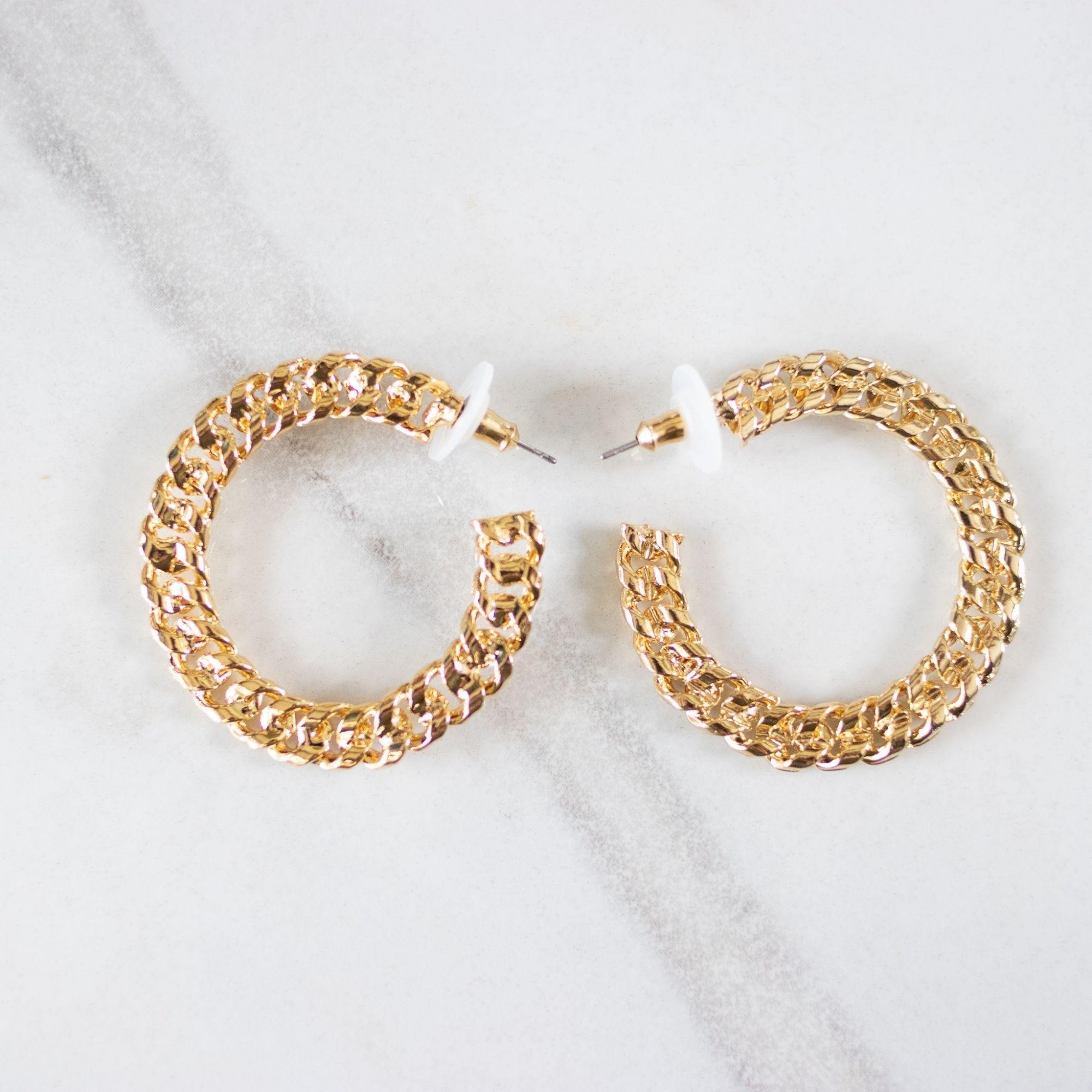 Classic Gold Braided Gold Link Hoop Earrings by Vintage Meet Modern - Vintage Meet Modern Vintage Jewelry - Chicago, Illinois - #oldhollywoodglamour #vintagemeetmodern #designervintage #jewelrybox #antiquejewelry #vintagejewelry
